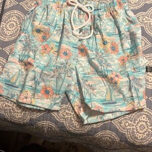 Tropical Print Men's Swim Shorts